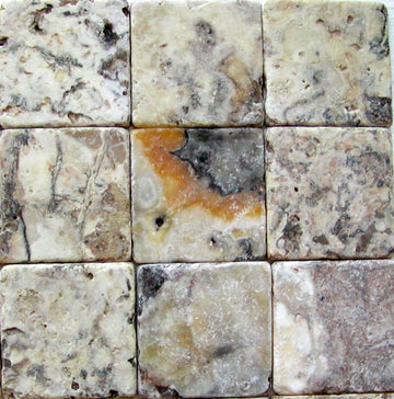 Antico Onyx Travertine Antique Hand Tumbled Square Tile
