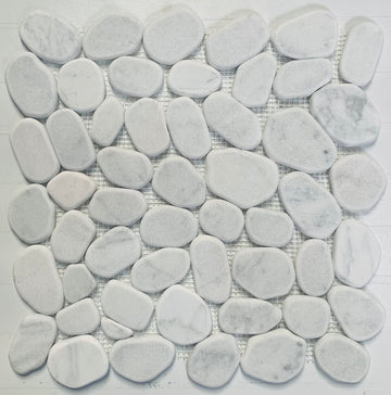 Carrara White Tumbled Jade Pebble Mosaic 12