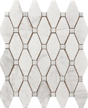 Large Marble Rhombus 12X12 Mosaic Tile