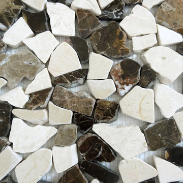 Marble Polished Flat Pebble Mosaic 12