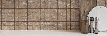 Porcelain Mosaic Mira (Square) Brown Satin Matte Backsplash Tile 2