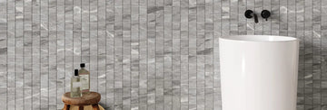Porcelain Mosaic Nambia (Square) Grey Satin Matte Backsplash Tile 2