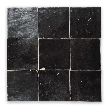 Black Velvet Petunia Zellige Ceramic Wall Tile