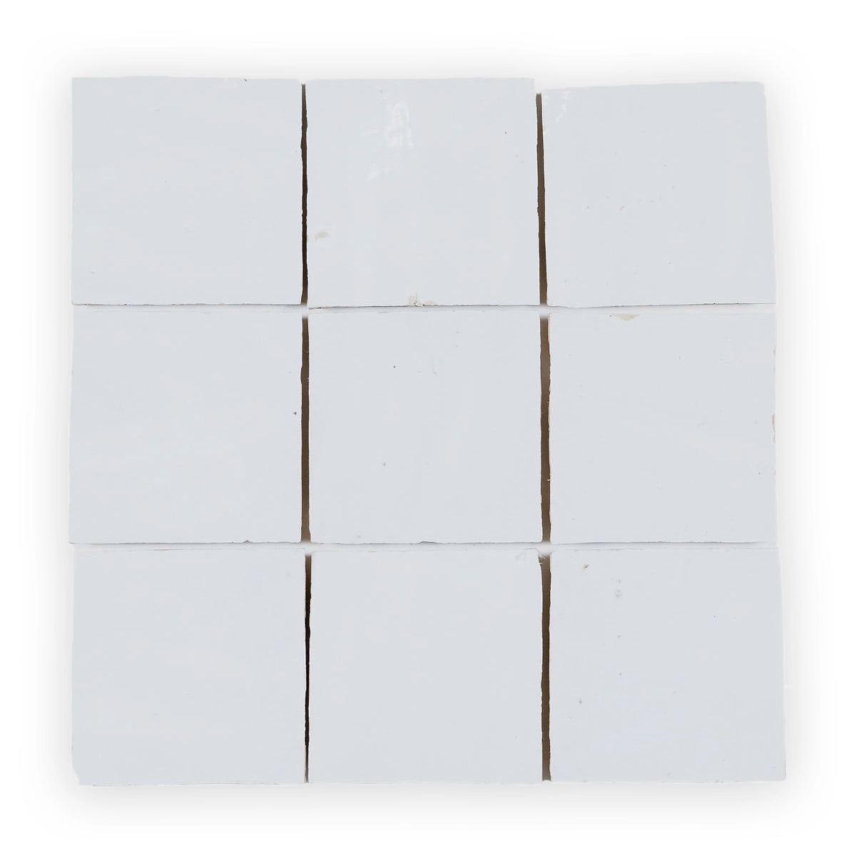 White Zellige Ceramic Wall Tile 4x4