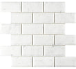 Carrara White 2" X 4" Deep-Beveled Brick Mosaic Polished 