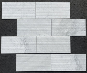 Carrara Italian White Marble Bamboo Textured Wall Tile 12