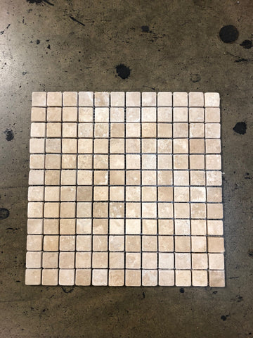 Durango Cream Tumbled Square Mosaic Tile