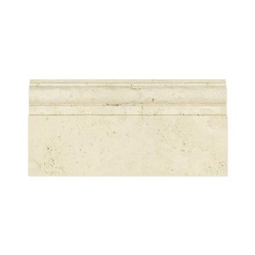 Ivory Travertine Honed Baseboard Trim Tile 6x12