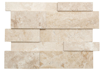 Ivory Travertine Honed Ledger Wall Tile 14 3/4x19