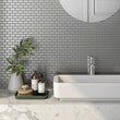 Metals Silver 12”x12” Brick Brushed Aluminum Mosaic Tile view