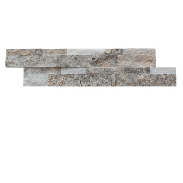 Silver Travertine/Marble Split Faced Ledger Wall Tile 6x24