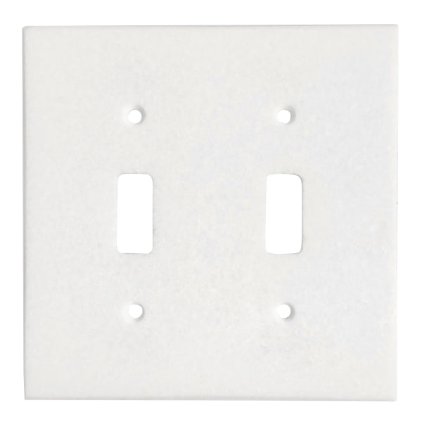 Thassos White Marble  4 1/2 x 4 1/2  Switch Plate 2-TOGGLE Wall Cover