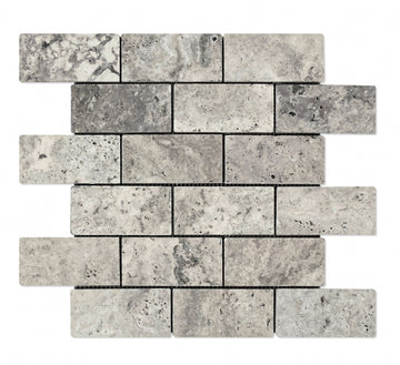 Tundra Gray Marble Mosaic Tile 2x4