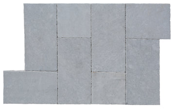 Wavy Gray Tumbled Exterior Pool Paver Linear Pattern 1.25