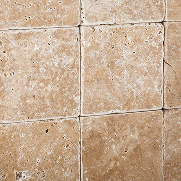 Walnut Travertine Tumbled Wall and Floor Tile 4x4