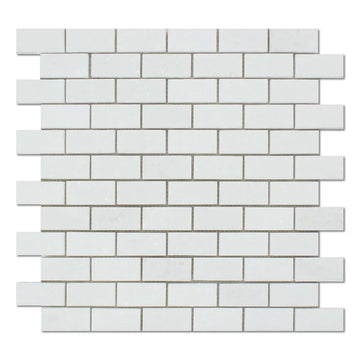 Thassos White (Greek) Marble Mosaic 1" X 2" 3/8 Brick Mosaic