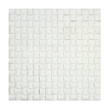 Thassos White (Greek) Marble Mosaic 3/8 3-D Small-Bread Mosaic