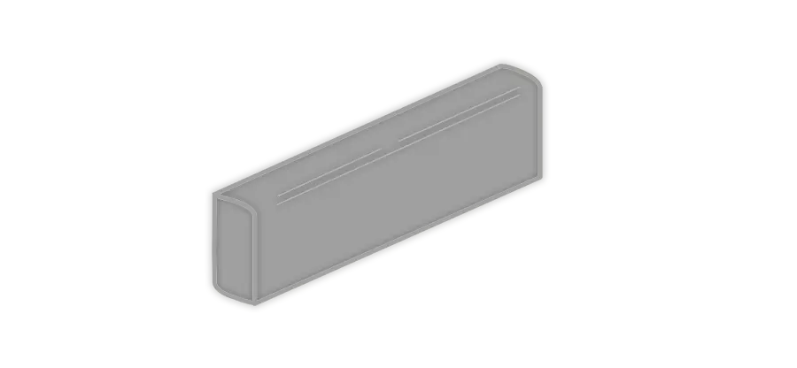 Block 2”x10” Ceramic Bullnose Trim Tile Acero