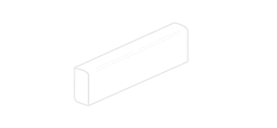 Block 2”x10” Ceramic Bullnose Trim Tile Blanco