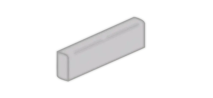 Block 2”x10” Ceramic Bullnose Trim Tile Gris
