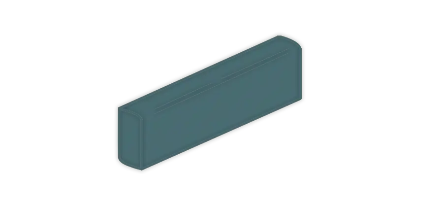Block 2”x10” Ceramic Bullnose Trim Tile Verde