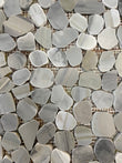 Blue-Gray Polished Designer Flat Pebble Wall and Floor Mosaic Tile