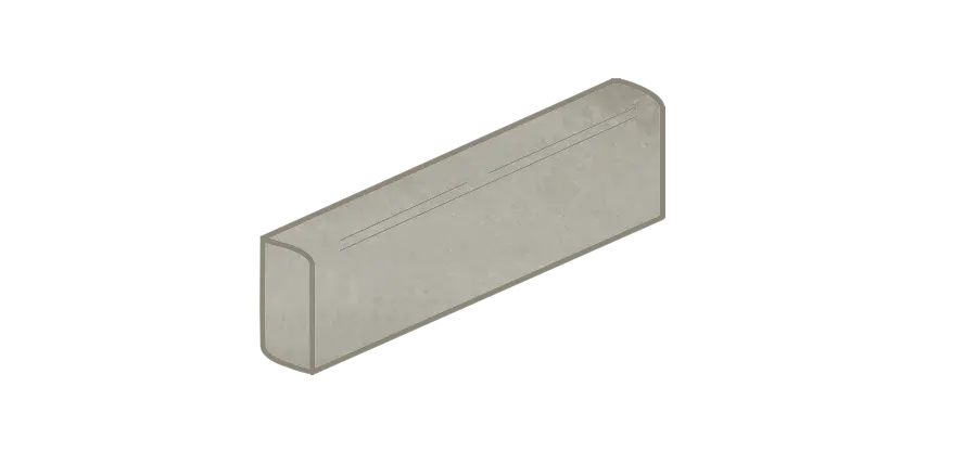 Brickel 3”x12” Bullnose Ceramic Trim Tile Gris
