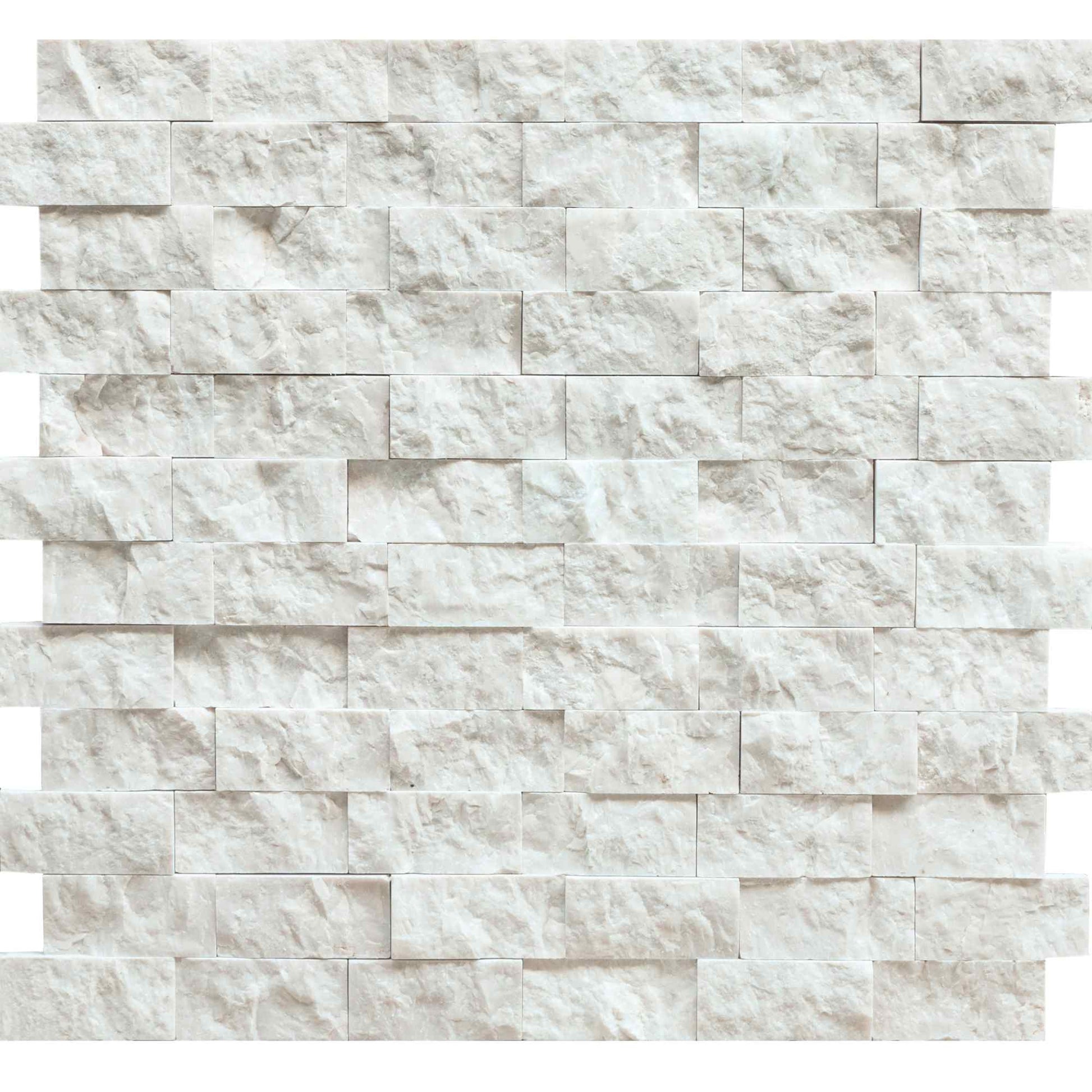 Calacatta Gold Split Faced Brick Mosaic Backsplash Wall Tile 2x4"