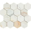 Calacatta Gold Hexagon Mosaic Backsplash Wall Tile 1x1"