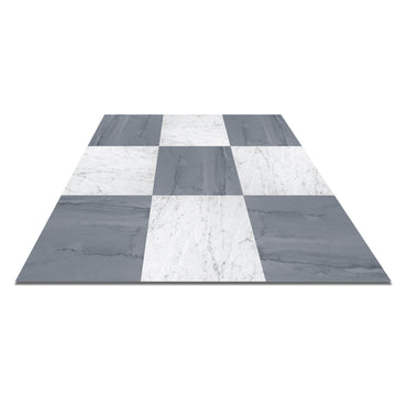 Checkerboard - Carrara White & Bardiglio Imperiale Marble Tile