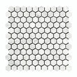 Carrara Italian Hexagon Mosaic Backsplash and Wall Tile 5"