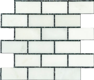 Urban Edge Polished Floor and Wall Marble Mosaic with Blue, Black or Grey