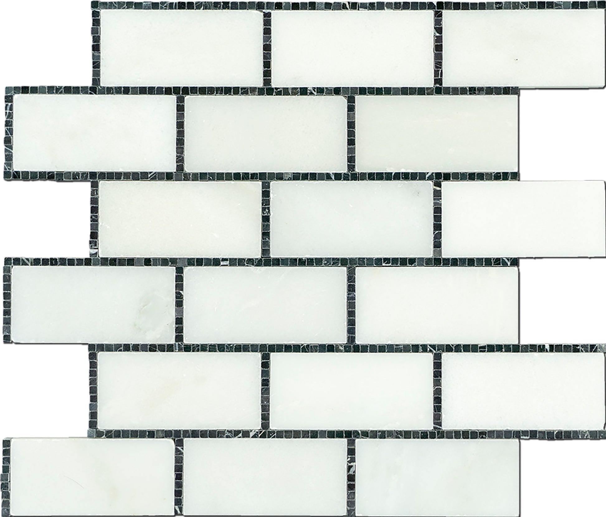 City Brick Marble with Blue, Black or Grey - Polished Floor and Wall Mosaic