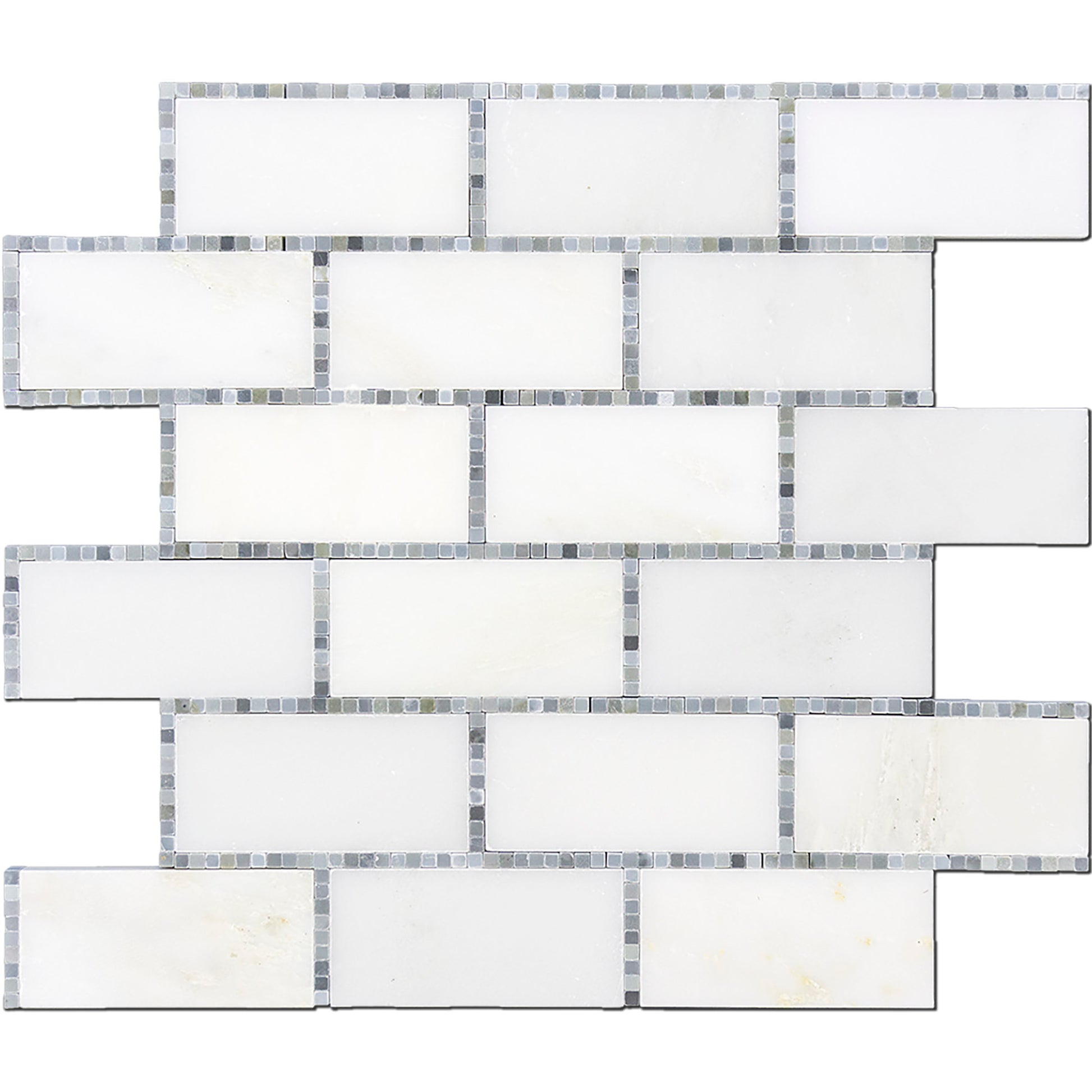 City Brick Marble with Blue, Black or Grey - Polished Floor and Wall Mosaic