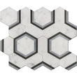 Combhex Carrara / Blue Non-Space Marble  - Polished Wall Mosaic