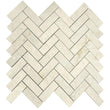 Crema Marfil Polished Herringbone Mosaic Tile 1x2"