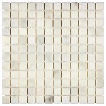 Mosaico cuadrado de mármol Calacatta Oliva 