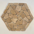 Cappuccino Flat Honeycomb Pebble Mosaic 6" x 6"
