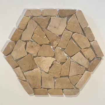 Cappuccino Flat Honeycomb Pebble Mosaic 6
