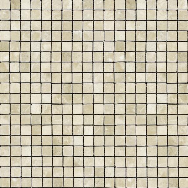 Durango Cream Tumbled Square Mosaic Tile 1x1"