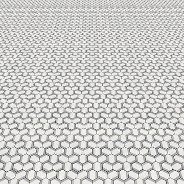 Azulejo mosaico de pared y piso pulido de mármol hexagonal elemental