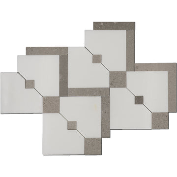 Terra Luna Thassos y mármol gris - Mosaico pulido para pisos y paredes