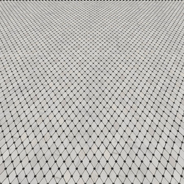 Diamond Net Mármol de puntos blancos y negros - Mosaico de pared pulido