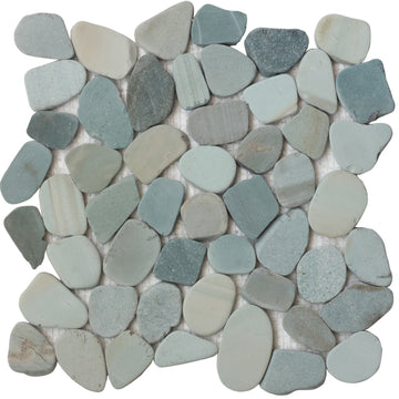 Green Flat Pebble Mosaic 12" x 12"