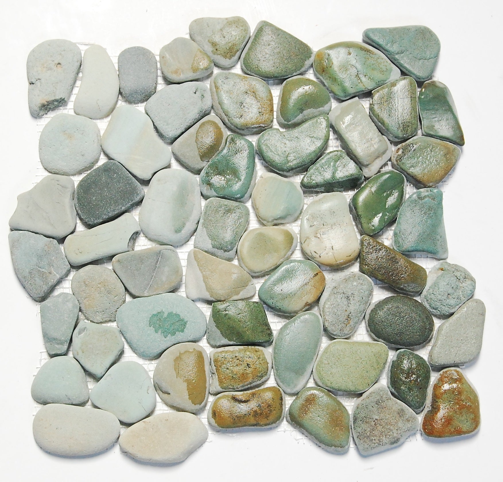 Green Leveled Pebble Mosaic 12" x 12"
