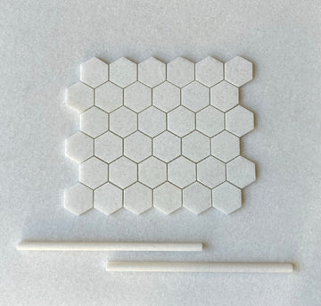Thassos Classic 2”x2” Honed Hexagon Marble Mosaic Tile