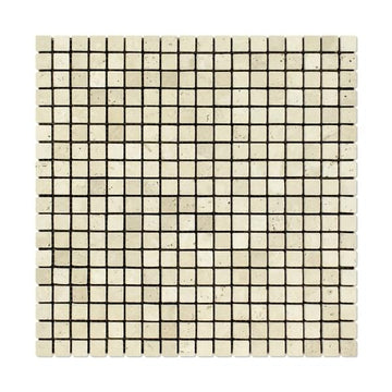 Ivory Travertine Tumbled Mosaic Tile 5/8x5/8"
