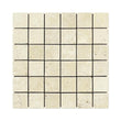 Ivory Travertine Tumbled Mosaic Tile 2x2"