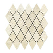Ivory Travertine Tumbled Diamond Mosaic Tile 2x4"