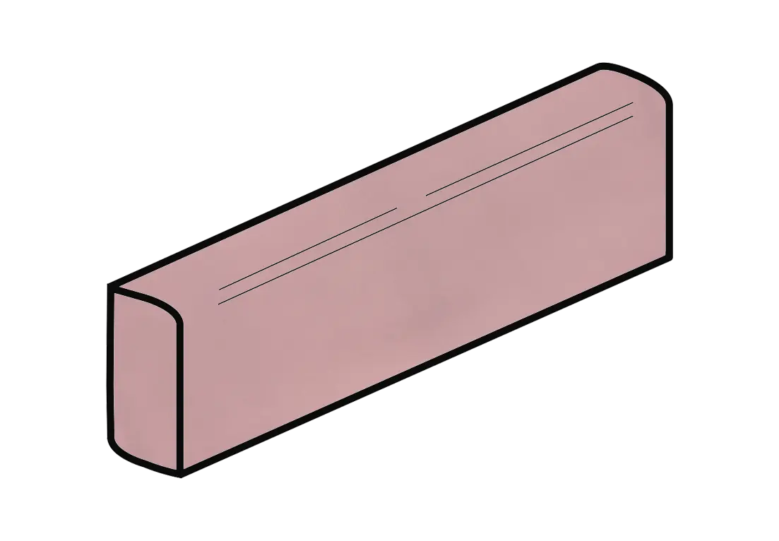 Joy 3/4”x10” Ceramic Pencil Liner Trim Tile Velvet Pink